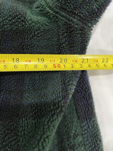Vintage LL Bean Fleece Pullover Jacke Damen Medium grün kariert Knopfleiste USA V985 - Bild 9 von 9