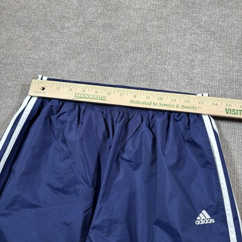 Vintage Adidas Trainingshose Herren L blau Fleece gefüttert Windbreaker Nylon gestreift Y2K - Bild 13 von 15