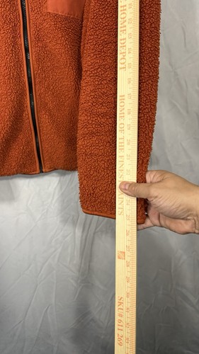 Old Navy Full Zip Sherpa Jacket Hooded Orange Zip Pockets  Size L Men’s - Picture 8 of 12