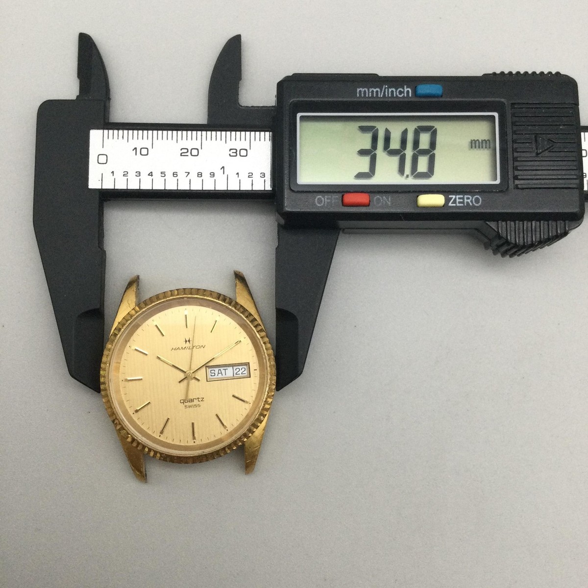 Vintage Hamilton Mens Watch 35mm Gold Dial Gold Swiss NON RUNNING