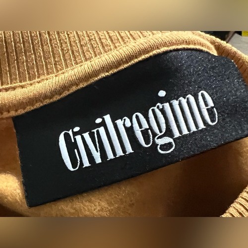 Civil Regime Sudadera Recortada Script Scarlett Gran Tamaño Cuello Redondo Marrón Pequeña - Imagen 12 de 16