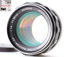  Near MINT Tested Minolta MC Rokkor-PF 58mm f1.4 Prime MF Standard Lens JAPAN