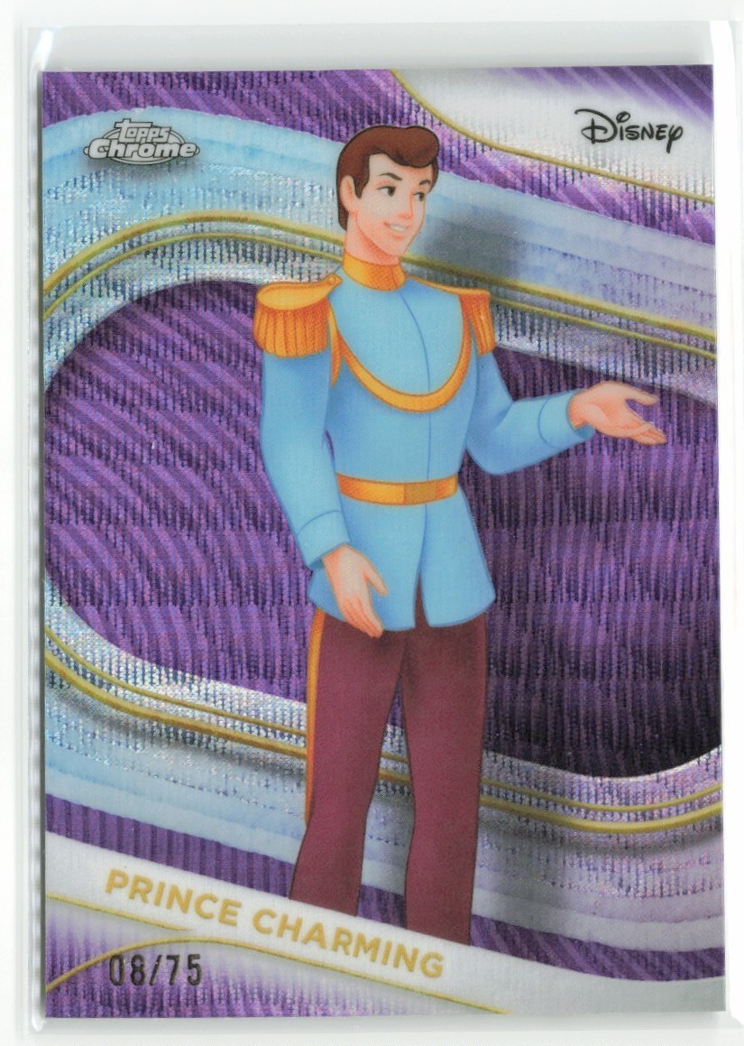 2025 Topps Chrome Disney Prince Charming #76 Purple Wave /75