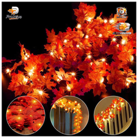 Lichterkette 10 Ahornblatt 1,5M FüR Herbstdeko Halloween Deko Tischdeko