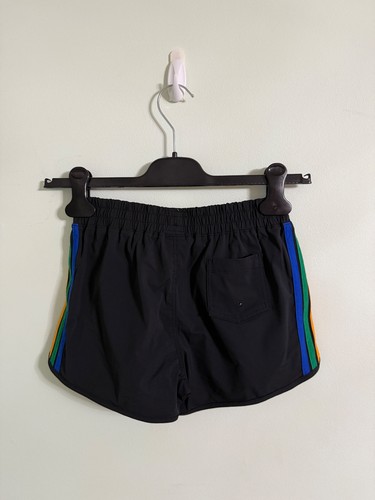 Aviator Nation 5 Stripe Kids Flex Jogger Shorts Black Size 10 - Picture 5 of 6