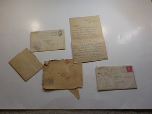 5 WW1 Letters 340th Infantry Lieutenant Hubert Gault Lot St. Peter Minnesota