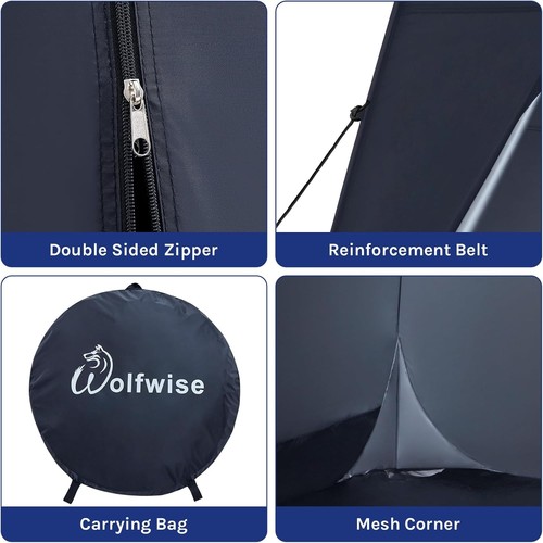 Portable Black Camping Tent with Storage Compartment - UV Protection, 190.5 cm - Picture 7 of 9