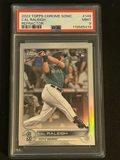 2022 Topps Chrome Sonic Cal Raleigh 149 Refractor Psa 9 Mariners AL MVP? RC
