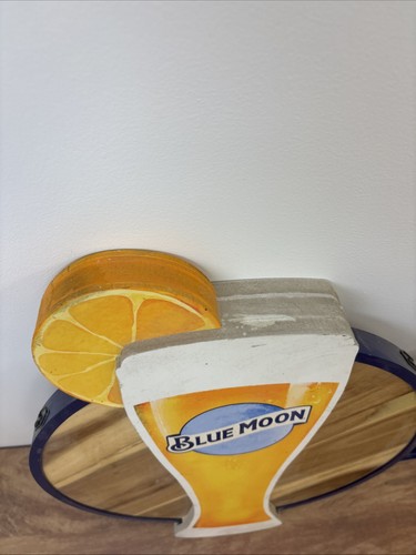 BLUE MOON WOODEN PUB BEER SIGN Wall Bar Wood Double Sided - Picture 14 of 20