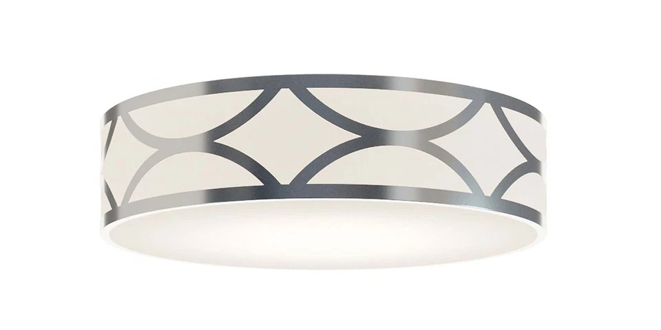 AFX LAKF24LAJUD Lake 24"W LED Flush Mount Drum Ceiling Fixture - White - Image 2 of 4