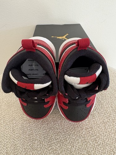 Air Jordan 1 Mid TD Black Toe Sz 4C Nike Kids Toddler Baby Shoes Sneakers - Picture 5 of 9