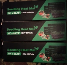 3 pack, 10x 20.75 Seedling Heat Mat for Plants Waterproof Germination Pad Indoor