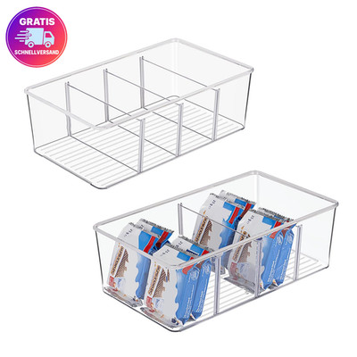 Vtopmart Kühlschrank Organizer 2er Set 4Fächer stapelbar BPA frei Küche Fächer