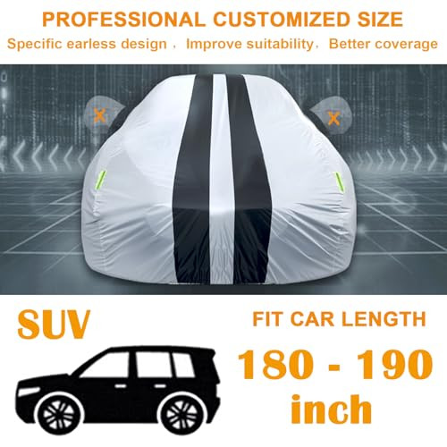 SUV Car Cover Waterproof All Weather Full Exterior for Automobiles Outdoor - Picture 6 of 7