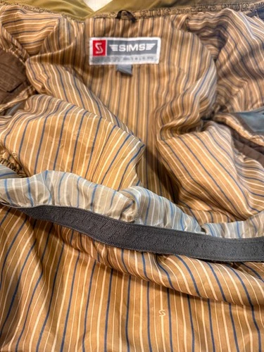 Men’s medium, Sims snowboarding jacket, khaki brown with stripes, very good image 4