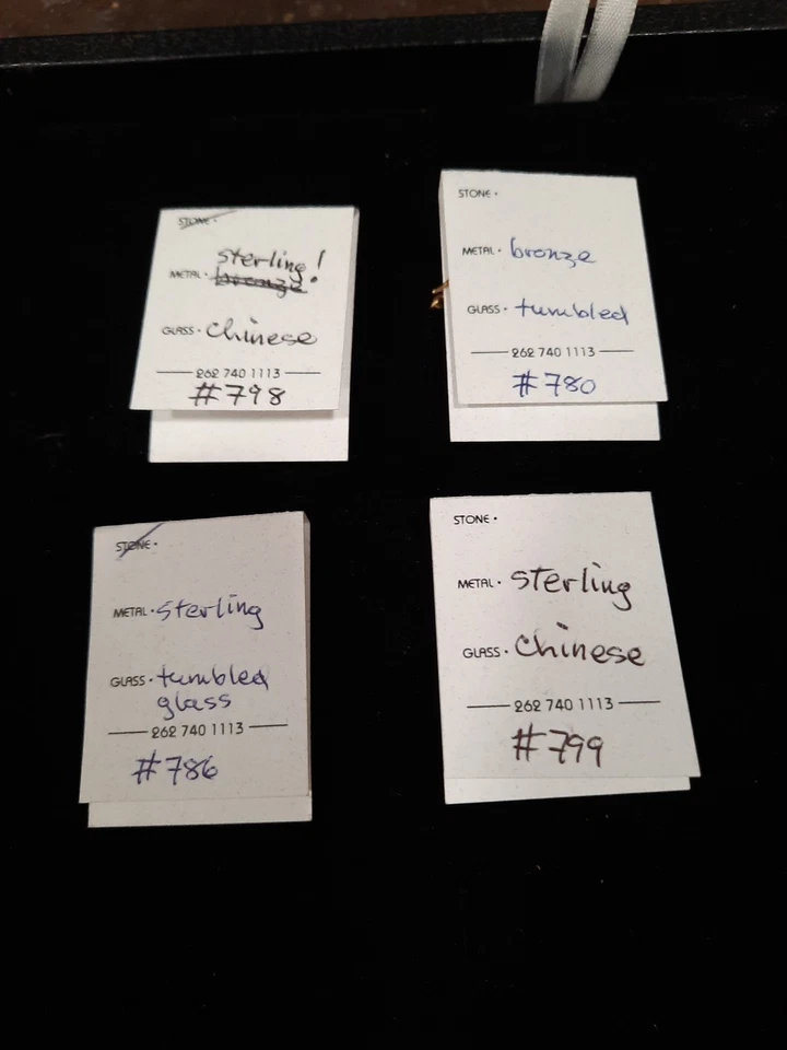 LOT 4 Handmade Artisan Earrings ART Glass 3 Sterling Silver 1 Bronze Wires - Image 4 of 4