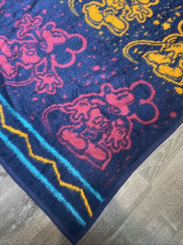 Vintage Biederlack Disney Mickey Mouse Blanket Throw 55"X74" Multi Colored - Picture 16 of 24