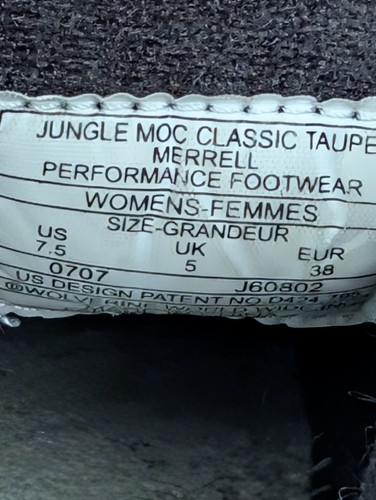 MERRELL Jungle Moc Classic Taupe WMNs 7.5 Suede Leather Slip On Casual Moc Shoes - Picture 3 of 11