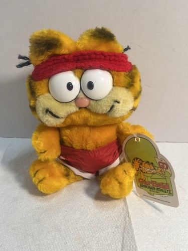 Vtg Garfield Daikin Plush Cat Cartoon Strip Workout Headband Red Shorts D60 - Picture 2 of 7