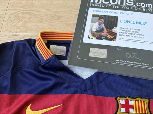 Lionel Messi Signed FC Barcelona 15/16 Home Autographed Jersey / Icons COA / 3 - Picture 5 of 6