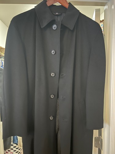 Lora Piana Overcoat 40R/40S Dillard's wool black men's coat