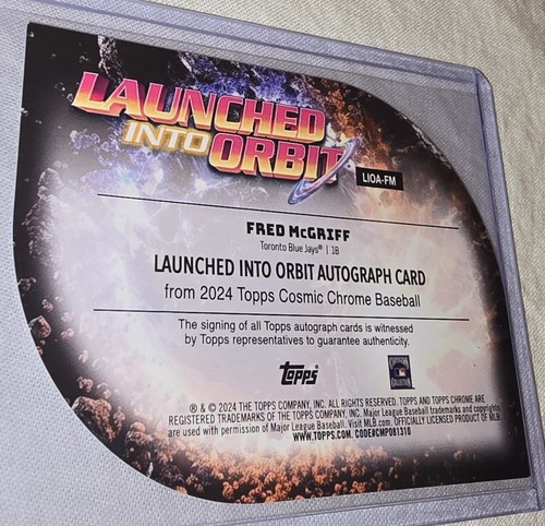 Fred Mcgriff AUTO - 2024 Topps Cosmic Chrome Launched into Orbit Die Cut On Card - Picture 6 of 7