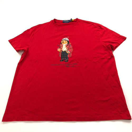 Polo Ralph Lauren Bear Men's LG Short Sleeve Pullover Casual Tee Shirt Red MINT - Picture 2 of 10