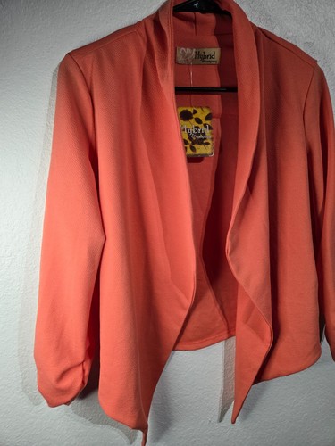 Hybrid & Company Womens Long Sleeve Work Office Pullover Shirt Size Large Coral - Picture 2 of 11