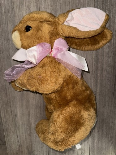 VTG Commonwealth Bunny Rabbit 2002 Jumbo 17” Plush Floppy Ears Pink Bow 🎀🐰 - Picture 2 of 8