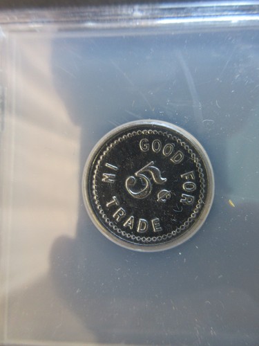 1915 BUENO PARA 5 CENTAVOS LANCES CAFÉ TOKEN TUCSON, AZ NCS CALIFICADO GENUINO - Imagen 5 de 5