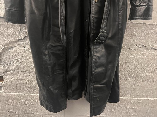 Vintage Avick Leder Trenchcoat Herren XXL langer schwerer Mantel 90er - Bild 6 von 9