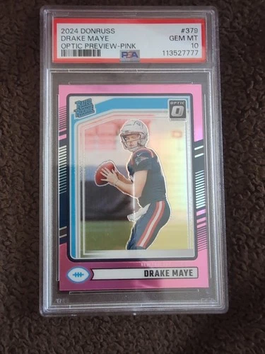 2024 Panini Rated Rookie Drake Maye #379 Pink Prizm (RC) PSA 10 GEM MINT