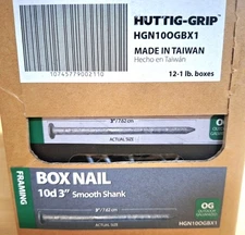 Bulk 48 lbs 10d Framing Box Nail 3in - Outdoor Galvanized - 48x - FREE SHIPPING