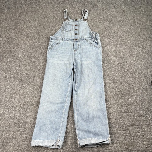 Y2K Oshkosh B’gosh Denim Overalls Girls 14 Button Front Distressed Country Farm - Picture 19 of 19