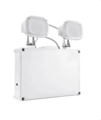BELL LED Twin Spot Emergency Light Fitting 2 x 3W IP65 Non Maintained Knightsbridge