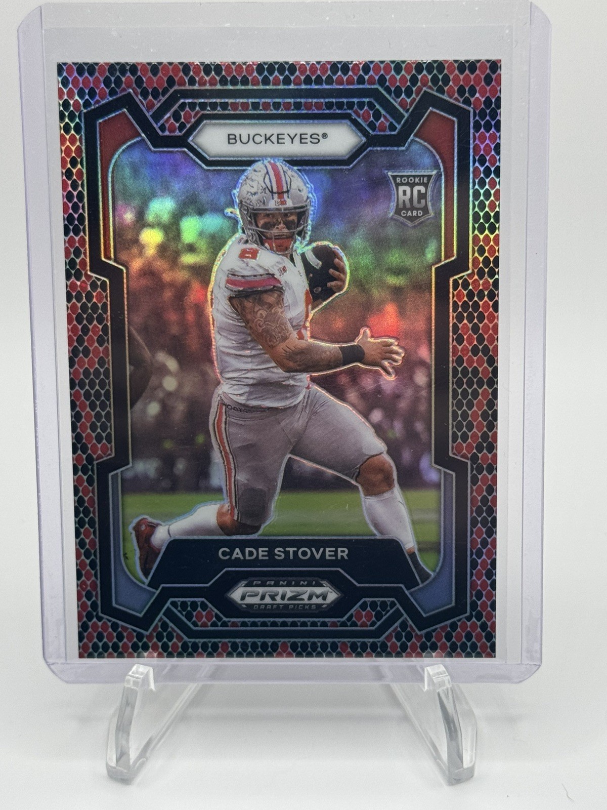 2024 Panini Prizm Draft Snakeskin Prizm #174 Cade Stover RC Rookie SP OHIO STATE