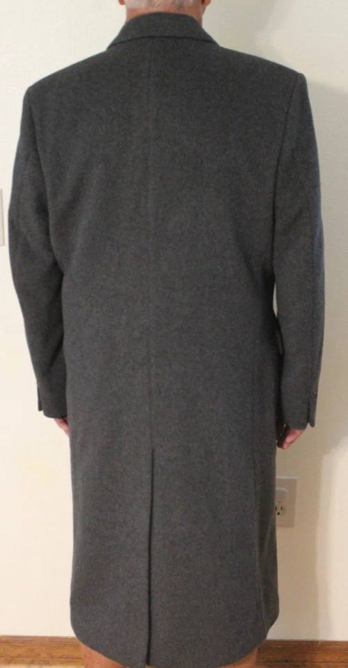 Hammersley Wool Cashmere Overcoat Topcoat Gray Made in England 42R - Image 2 of 4