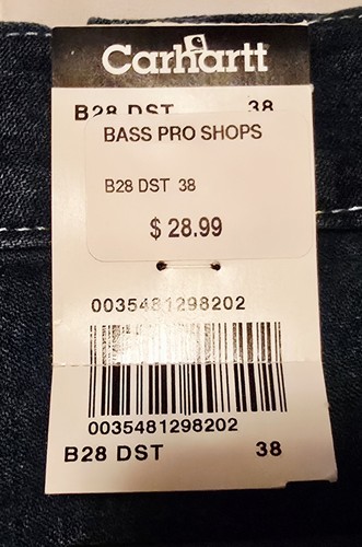 NWT Carhartt B28 DST Carpenter Jean Shorts Mens 36 Denim Vintage Work Jorts RARE - Picture 4 of 14