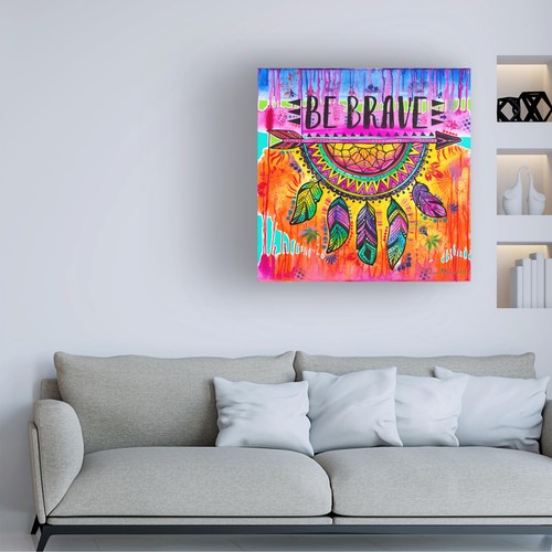 Canvas Wall Art - Dean Russo 'Be Brave' Wall Art for Living Room, Bedroom, or... - Picture 2 of 4