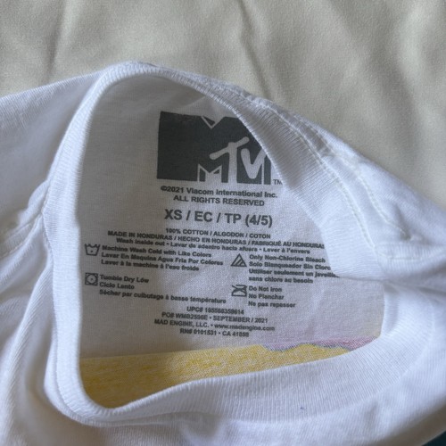 MTV Unisex Kid’s Short Sleeve Tee Shirts TWO PACK LOT Red & White XS 4/6 NWT - Picture 8 of 8
