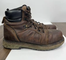 Danner Mens Size 9.5 Brown Leather Work Boots Oil & Slip Resistant Lace Up Ankle