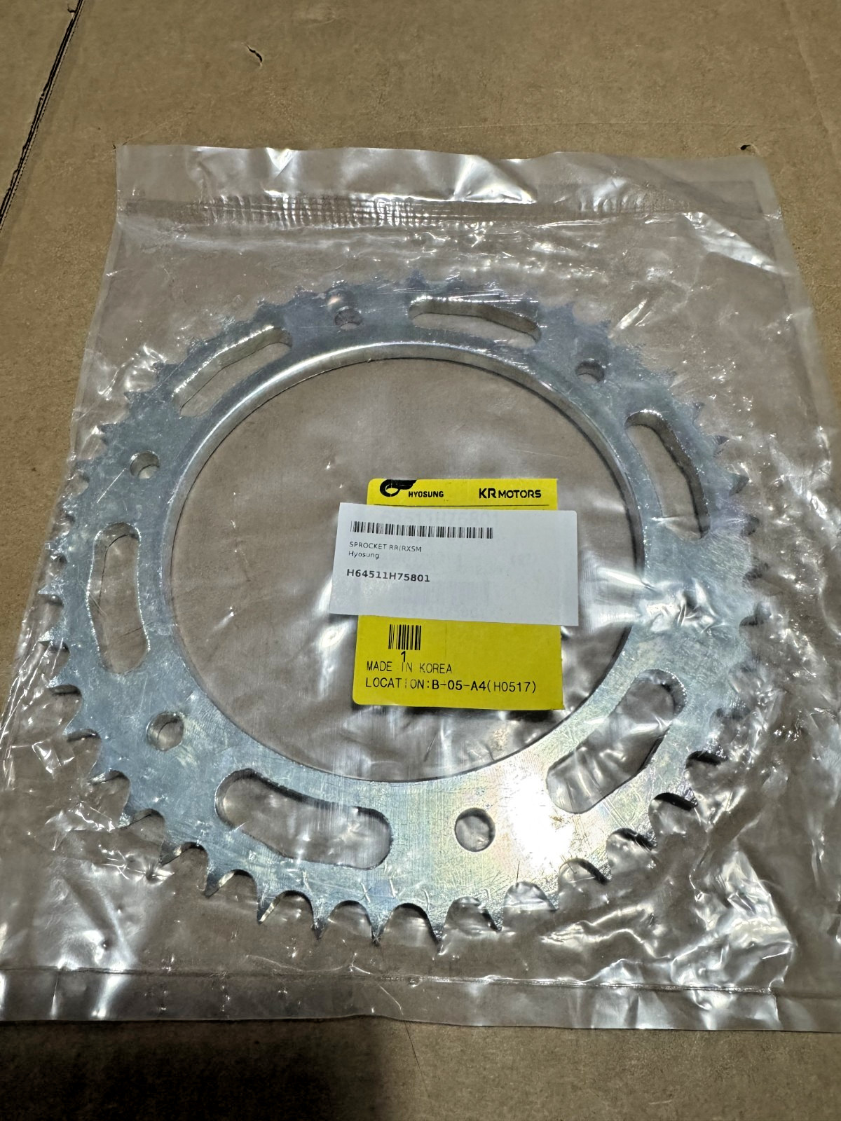 NEW Genuine Hyosung RX125SM 2008-2011 46T Rear Sprocket 64511H75801