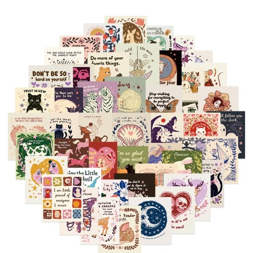 50Pcs Assorted Style Stickers Labels Decals For Scrapbooking Collections - Picture 4 of 8