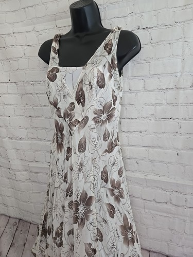 Vtg Y2k LOFT Sz 2 Silk Floral Flapper Dress Whimsygoth FairyGrunge Romantic Fem - Picture 4 of 8