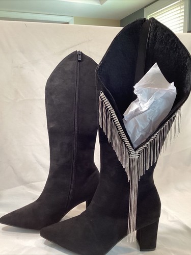 New In Box - Women’s Shein Boots - Black - Faux Suede - Size 9.5 (EU 40) - Bild 1 von 2