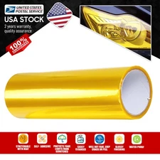 Fit For Headlight Taillamp Gold Yellow Lens Vinyl Protection Film 1.9-5.8sqft