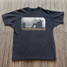 HOT! Maxells Short Sleeve Unisex Black T-shirt Size S-4XL