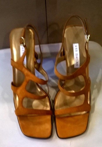 Mujer Ann Marino Marrón Gamuza Cuadrado Bloque Tacón 81/2 M. - Imagen 1 de 7