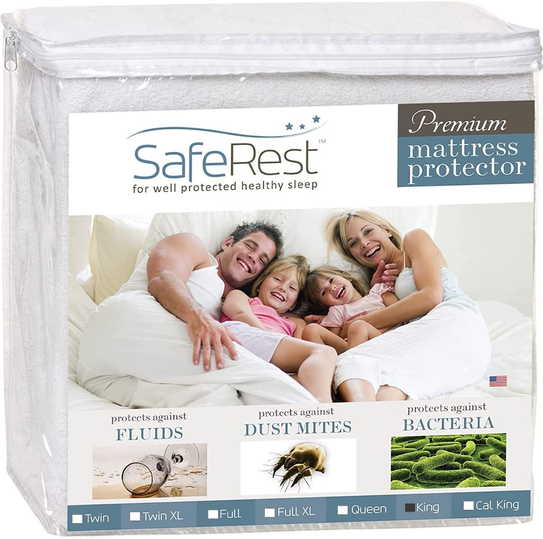 Mattress Protector - King Size Cotton Terry Waterproof Mattress Protector, Breat-image