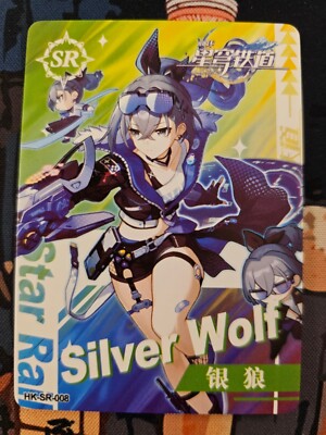 Honkai Star Rail Impact Card Silver Wolf SR-008 Thick Stock Goddess
